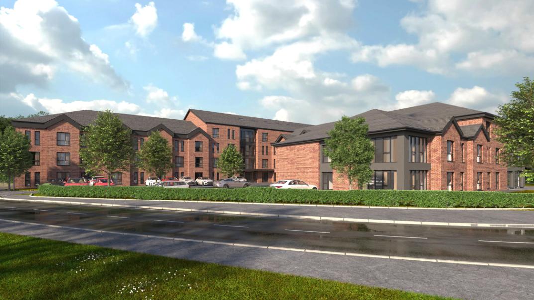 Spencer Grange Care Home CGI of the front of the care home